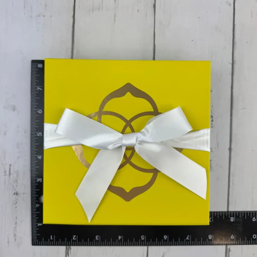 Kendra Scott Yellow Gift Box with Bow and Jewelry Dust Bag Present